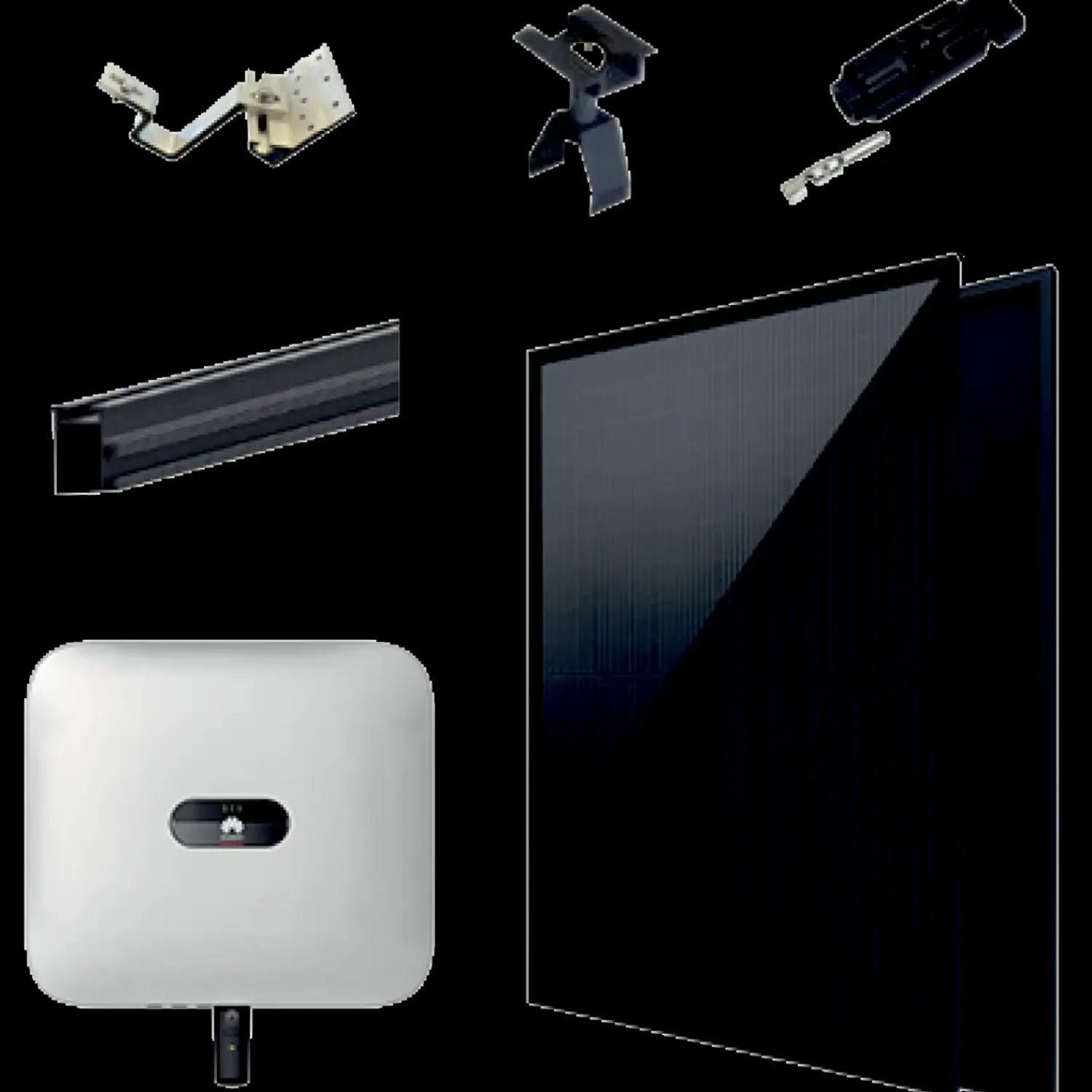 Solcelleanlæg^9,46 kWp Solcellepakke 22 paneler til tegltag m/8kW hybrid inverter