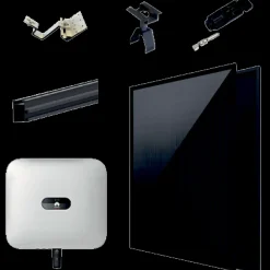 Solcelleanlæg^9,46 kWp Solcellepakke 22 paneler til tegltag m/8kW hybrid inverter