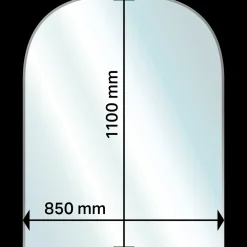 Aduro Brændeovnstilbehør^glas gulvplade halvrunde 6x1100x850 mm