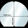 Aduro Brændeovnstilbehør^glasgulvplade rund med bagkant 1100x950x6 mm