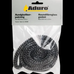 Reservedele Til Brændeovne^Aduro rund sort glasfiberpakning Ø8mm x 2,0 m