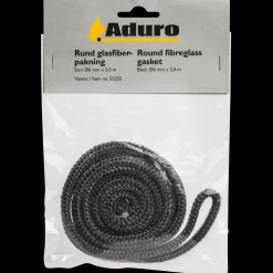 Reservedele Til Brændeovne^Aduro rund sort glasfiberpakning Ø8mm x 2,0 m