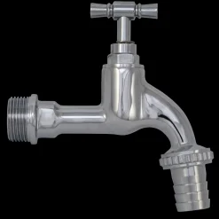 Vvs-Fittings Og Rør^Aftapventil m/t-greb inkl slangeforskuning 3/4" mat krom