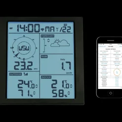 Outlet Alecto WS-5200 Professionel 6 i 1 WiFi vejrstsation med app og trådløs sensor sort