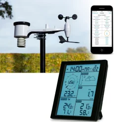 Outlet Alecto WS-5200 Professionel 6 i 1 WiFi vejrstsation med app og trådløs sensor sort