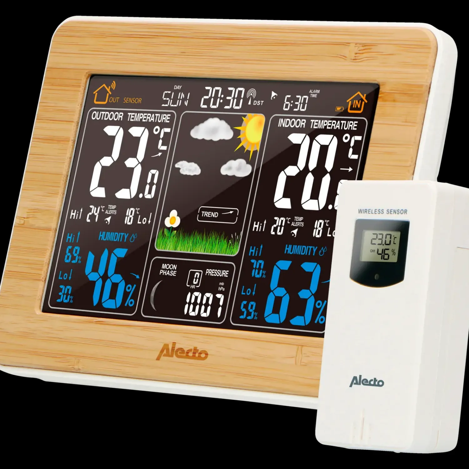 Alecto Vejrstationer Og Termometre^WS-150 vejrstation med trådløs sensor bambus