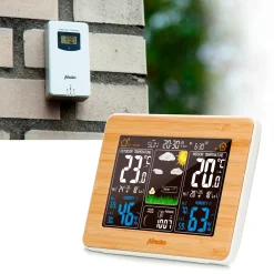 Alecto Vejrstationer Og Termometre^WS-150 vejrstation med trådløs sensor bambus