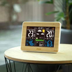 Alecto Vejrstationer Og Termometre^WS-150 vejrstation med trådløs sensor bambus