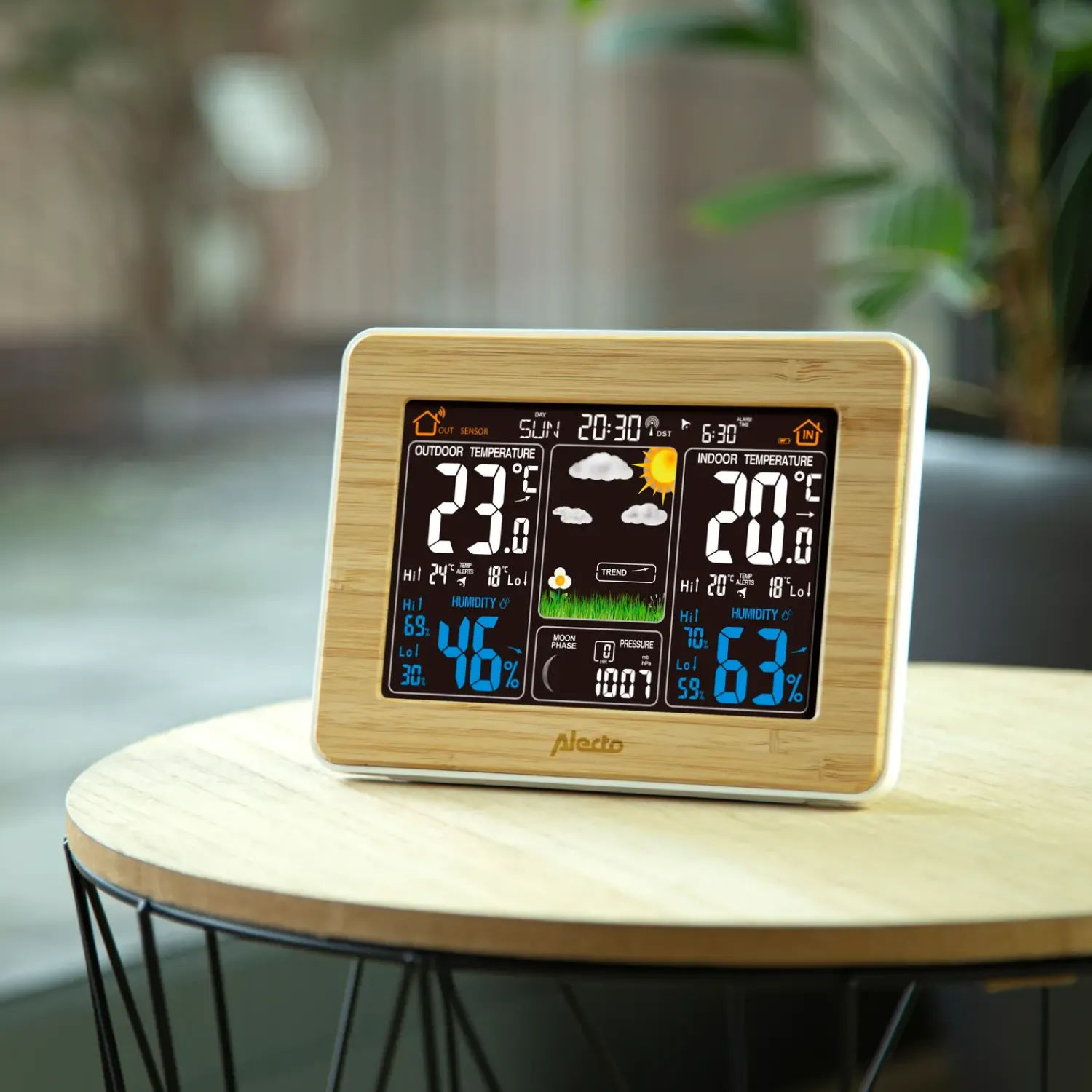 Alecto Vejrstationer Og Termometre^WS-150 vejrstation med trådløs sensor bambus