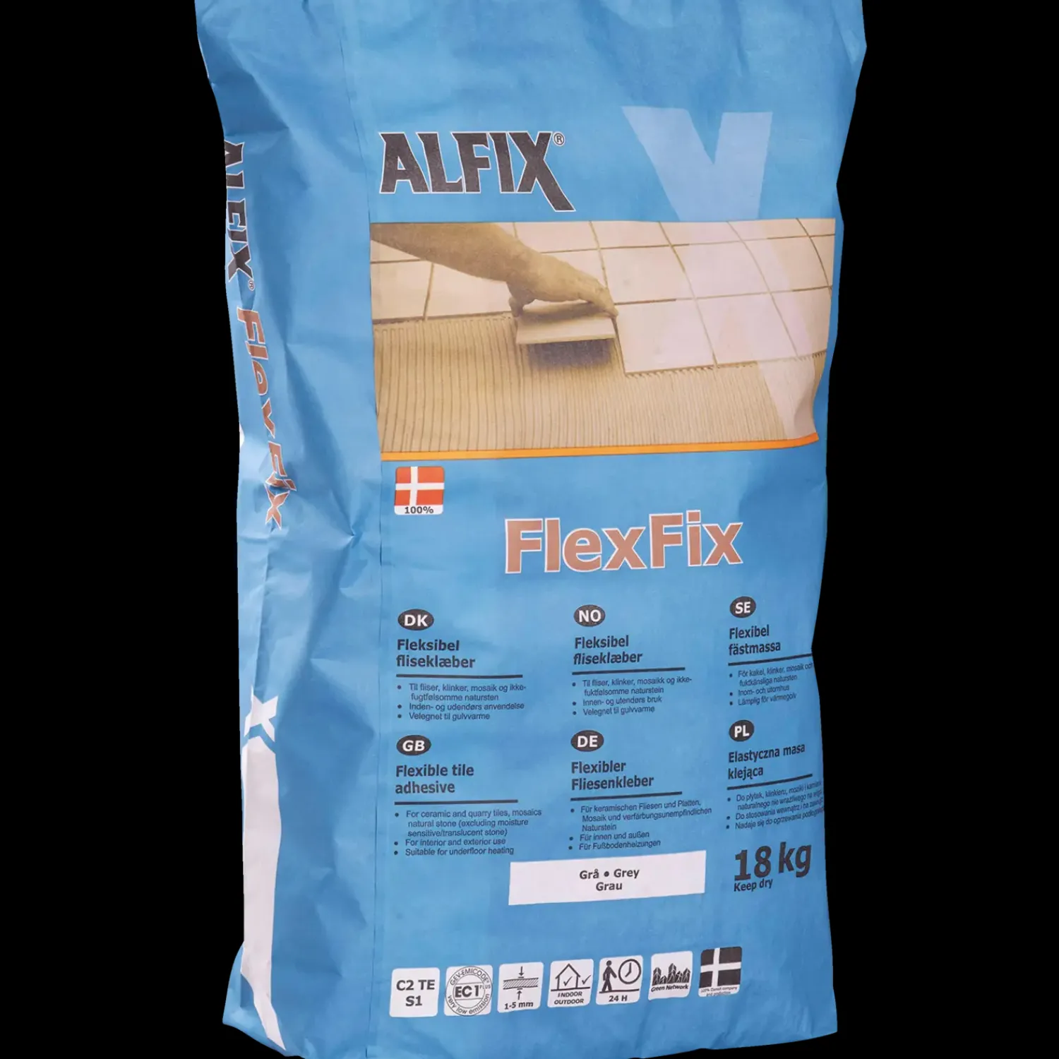 New Alfix FlexFix fliseklæber 18 kg grå