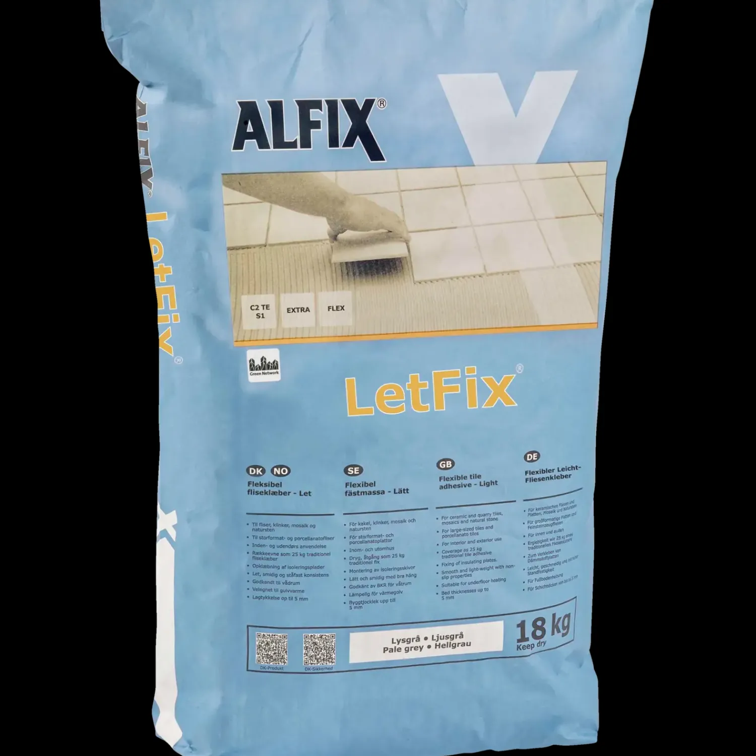 Dame Alfix Spartelmasse^LetFix 18 kg lysegrå