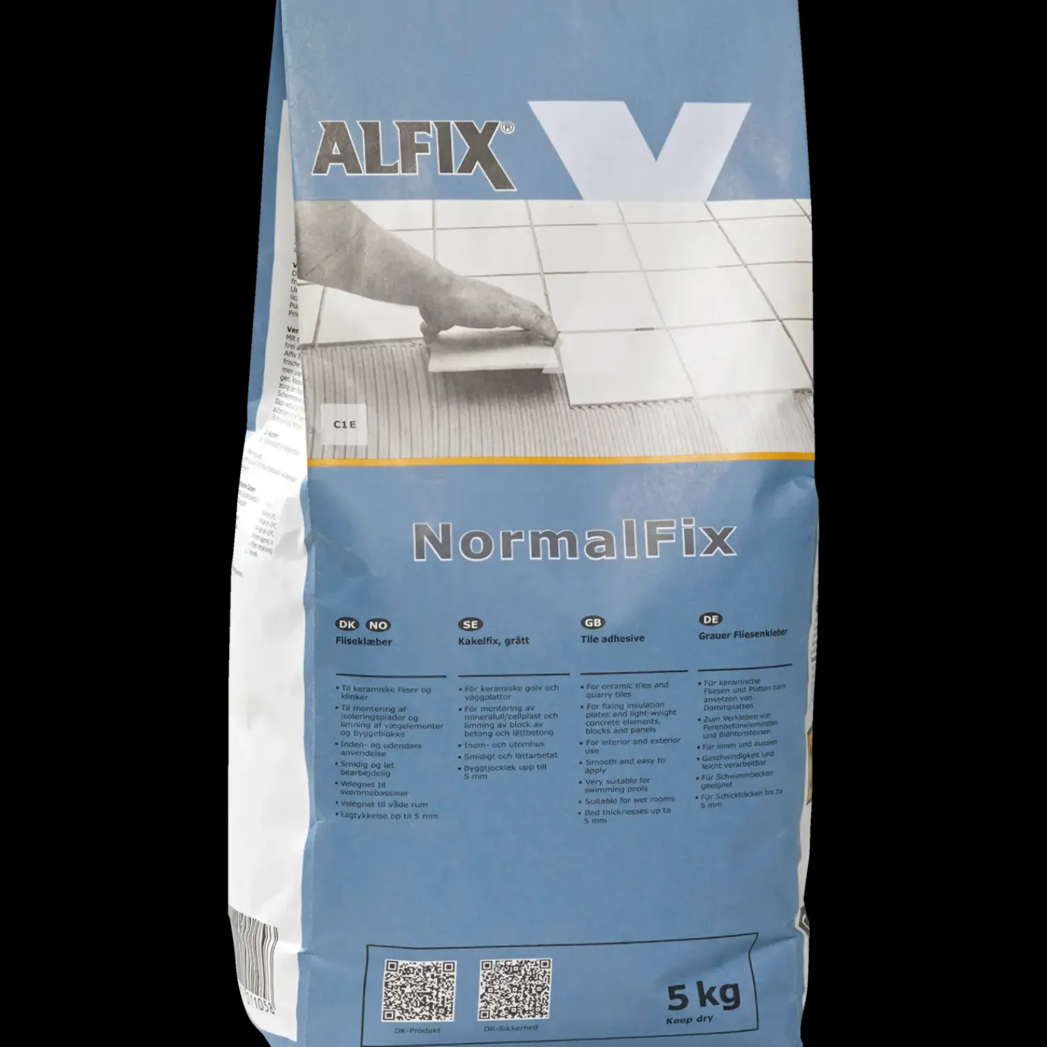 Hot Alfix norm fliseklæber 5 kg grå