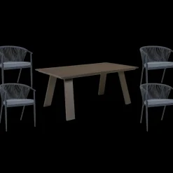 Clearance Anholt/Dragør havemøbelsæt bord og 4 stole grå