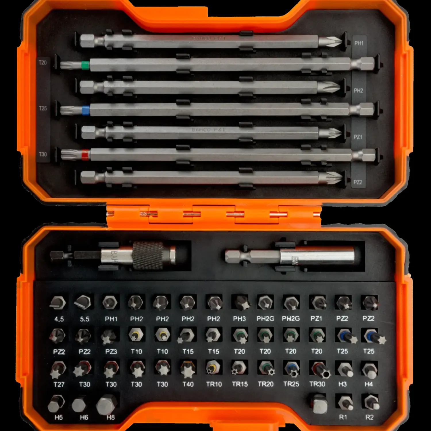 Discount Bahco bitssæt 1/4" med farvering 54 dele