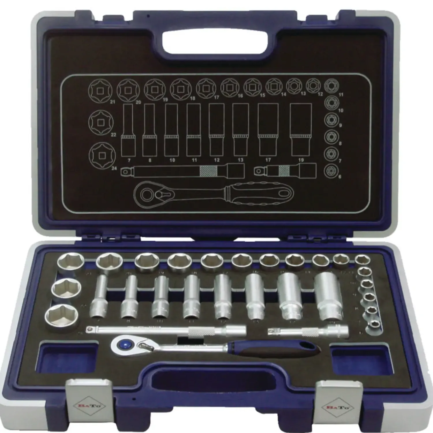 Bato Nordic Værktøjsnøgler^Bato topnøglesæt 3/8'' 29 dele