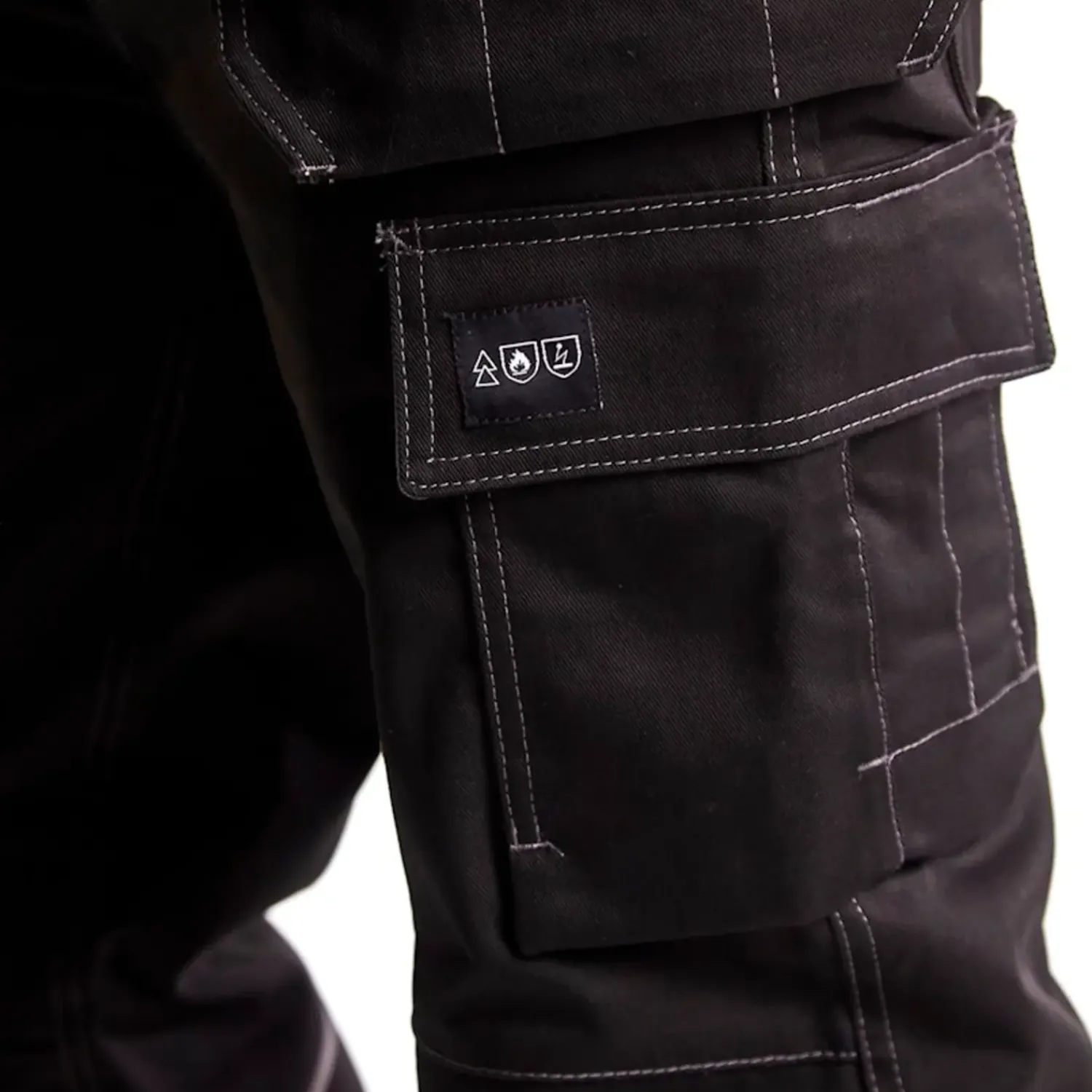 Arbejdsbukser^Blåklæder brandhæmmende håndværkerbuks Sort/grå str. D96