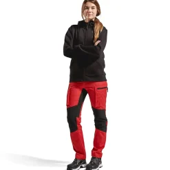 Blåklæder Arbejdsbukser^dame service bukser med stretch rød/sort str. C30