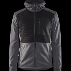 Trøjer Og Sweatshirts^Blåklæder hættetrøje Full Zip sortmeleret str. 2XL