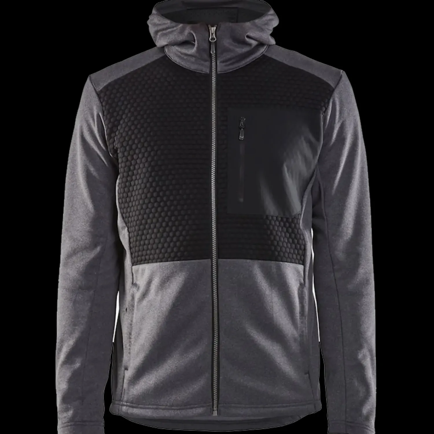 Trøjer Og Sweatshirts^Blåklæder hættetrøje Full Zip sortmeleret str. 2XL