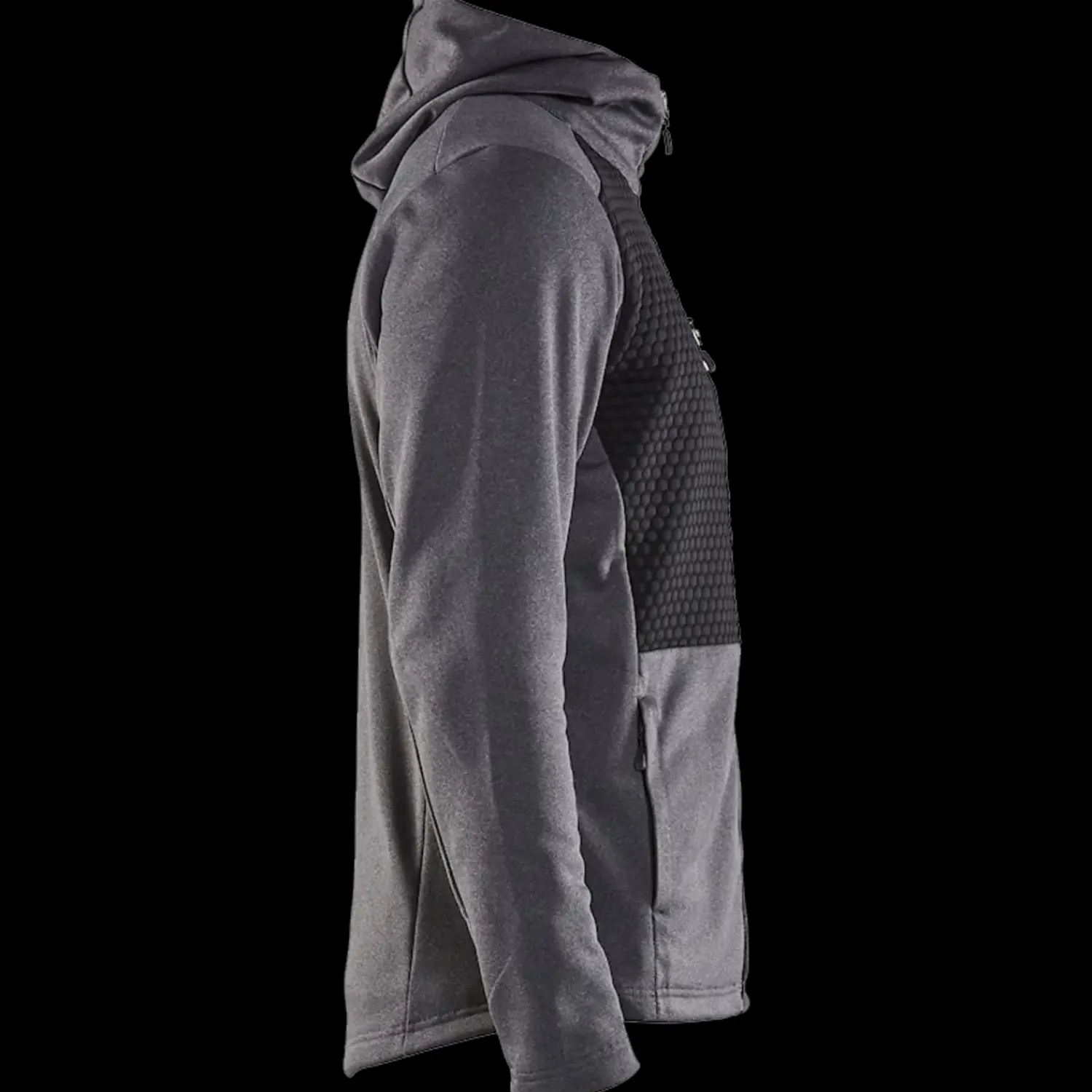 Trøjer Og Sweatshirts^Blåklæder hættetrøje Full Zip sortmeleret str. 2XL