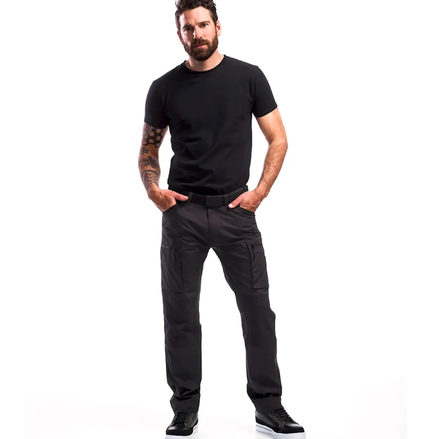 Hot Blåklæder service bukser med stretch mørk grå/sort str. D88