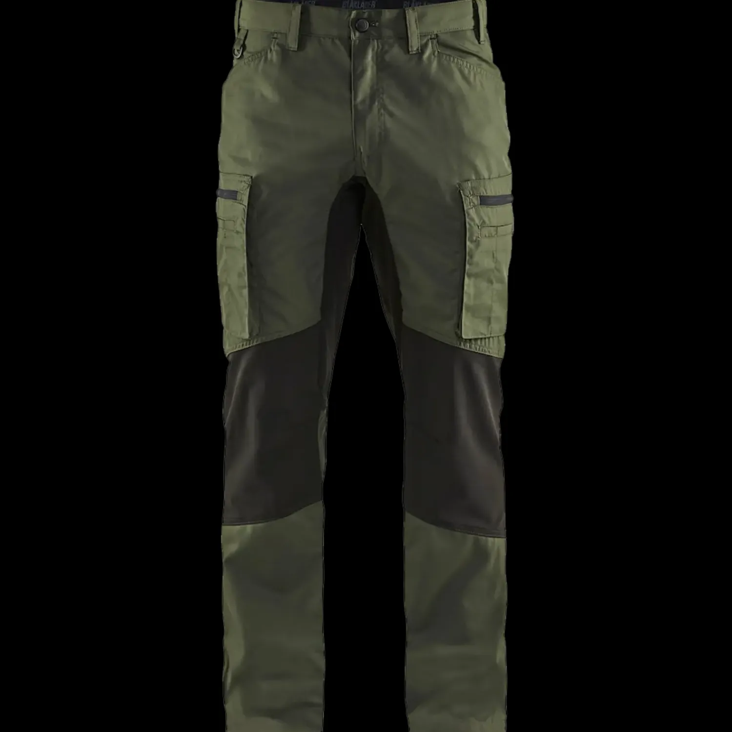 New Blåklæder service bukser med stretch army grøn/sort str. C50