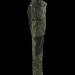 New Blåklæder service bukser med stretch army grøn/sort str. C50