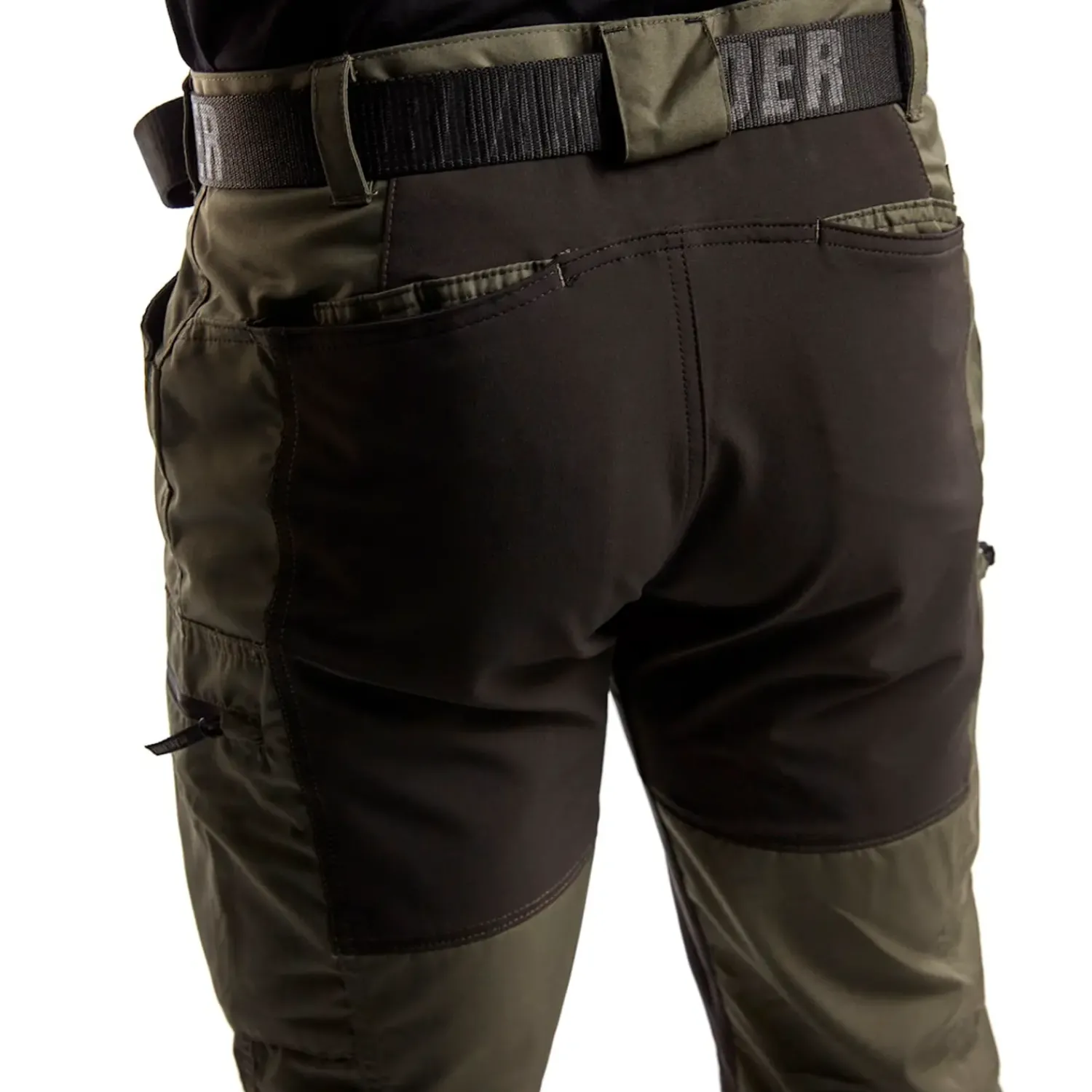 New Blåklæder service bukser med stretch army grøn/sort str. C50