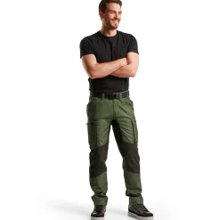 New Blåklæder service bukser med stretch army grøn/sort str. C50