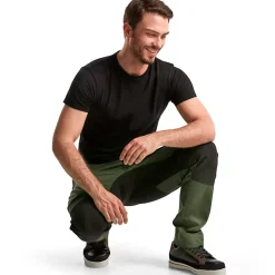 New Blåklæder service bukser med stretch army grøn/sort str. C50