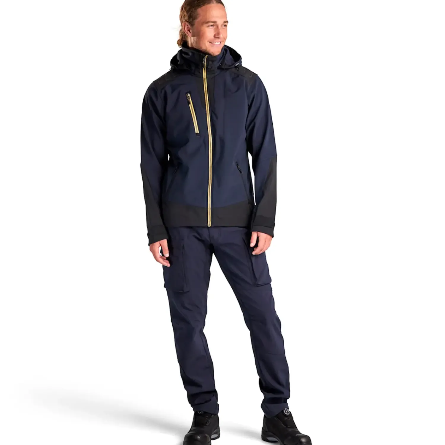 Jakker Og Veste^Blåklæder softshell jakke mørk marineblå/gul str. 2XL