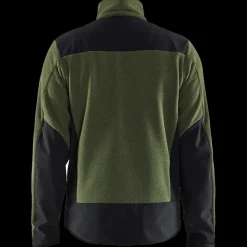 Sale Blåklæder strikket softshell jakke efterårsgrøn/sort str.M