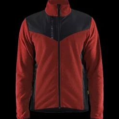 Outlet Blåklæder strikket softshell jakke brændt rød/sort str. XL