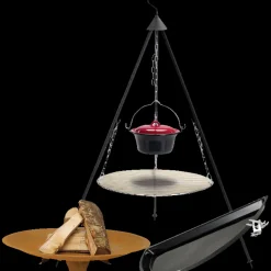 Bon-fire Bålsteder^basis bålsæt med bålfad, gryde og BBQ-pande