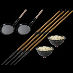 Bon-fire Bålsteder^tilbehørssæt med 4 snobrødspinde, 2 pandekagepander og 2 poptop