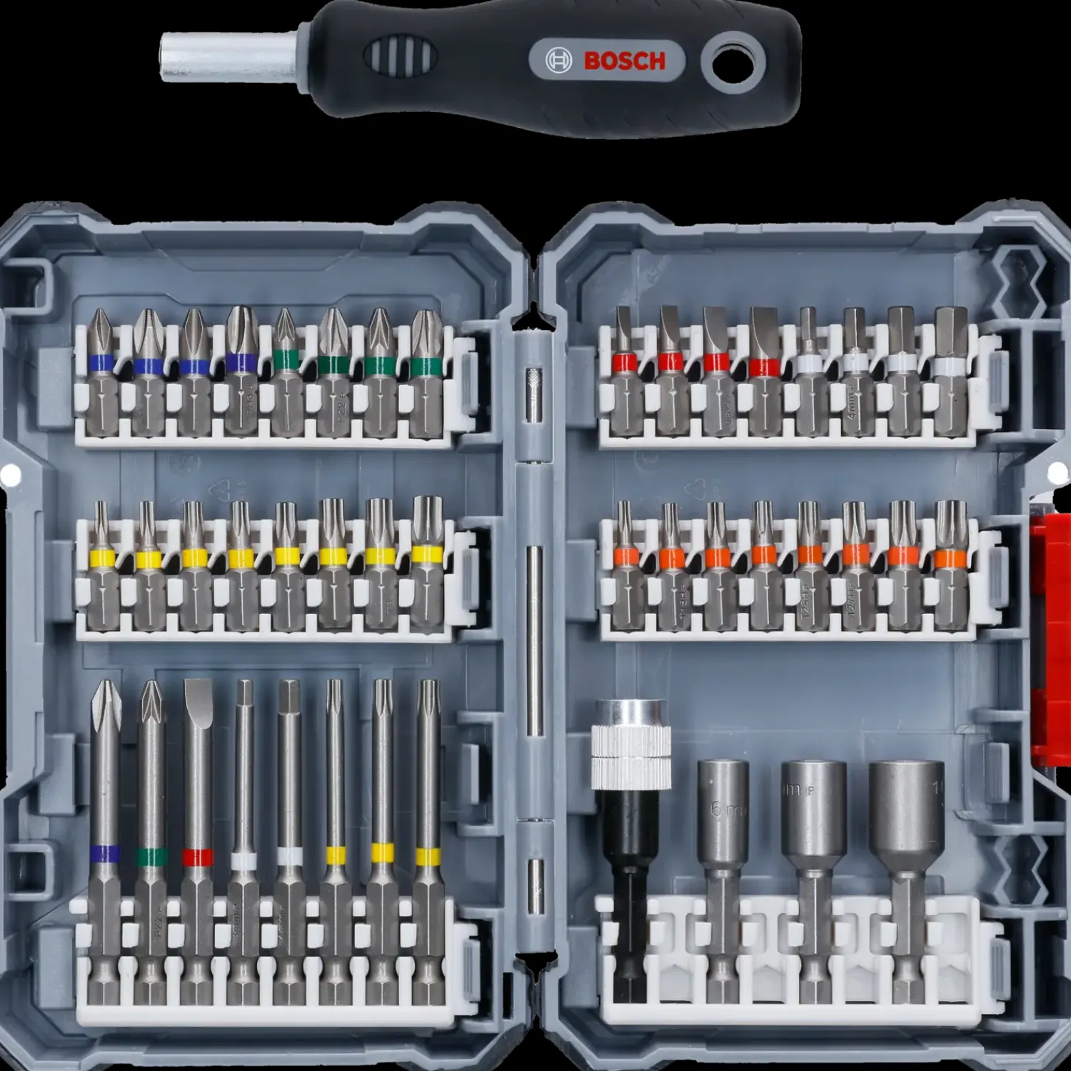 Bosch gør det selv Bits- Og Bitssæt^Bosch bitssæt m/håndtag og 45 dele