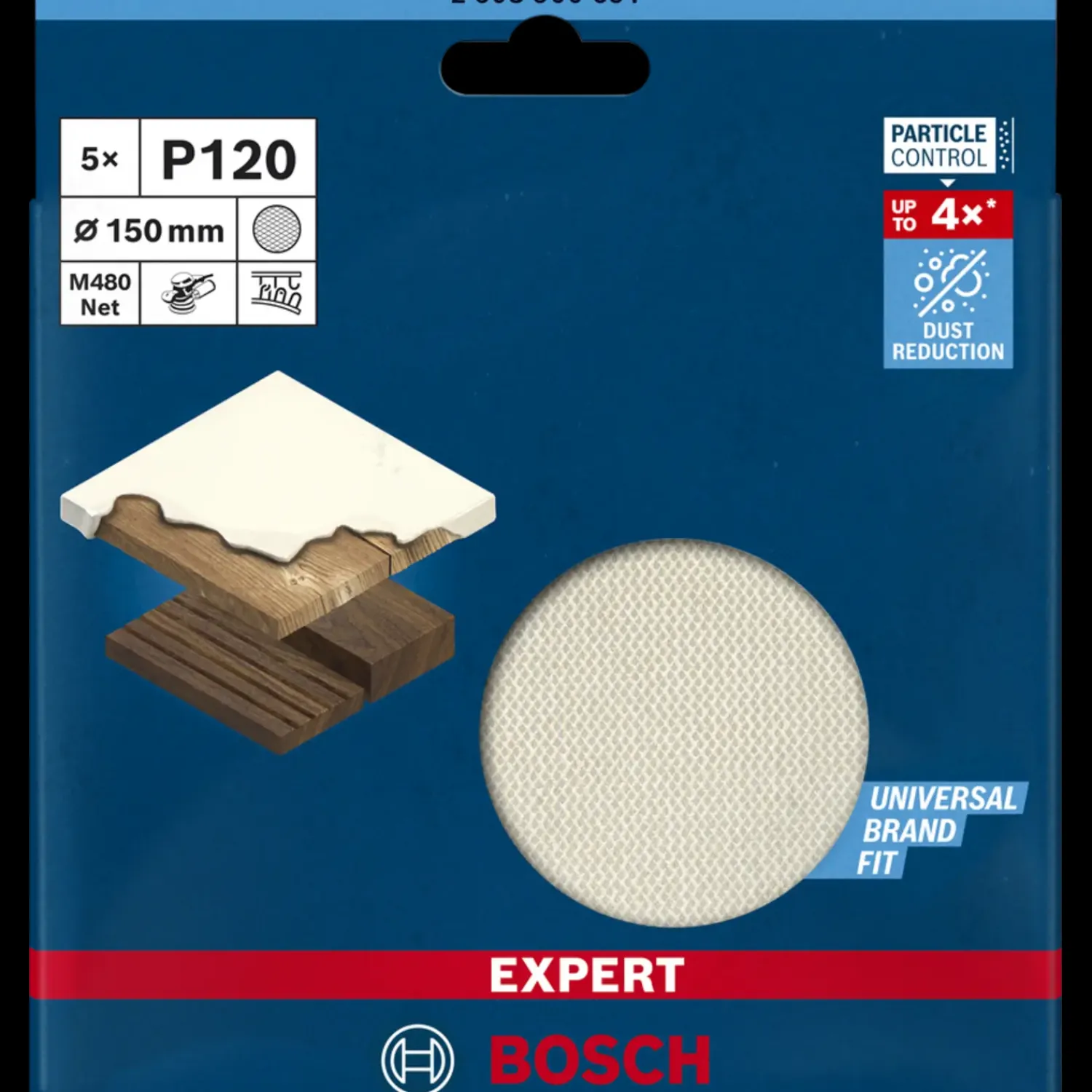 Outlet Bosch gør det selv Bosch EXPERT M480 slibenet til excenterslibere 150 mm, G 120 5 stk.