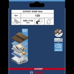 Hot Bosch Professional Bosch EXPERT W480 Web 1/4 slibeark 115x140 mm G120 10 stk.