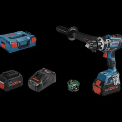 Best Bosch Professional Bosch GSR 18V-150 C bore-/skruemaskine 2X8 Ah batteri, lader og L-BOXX