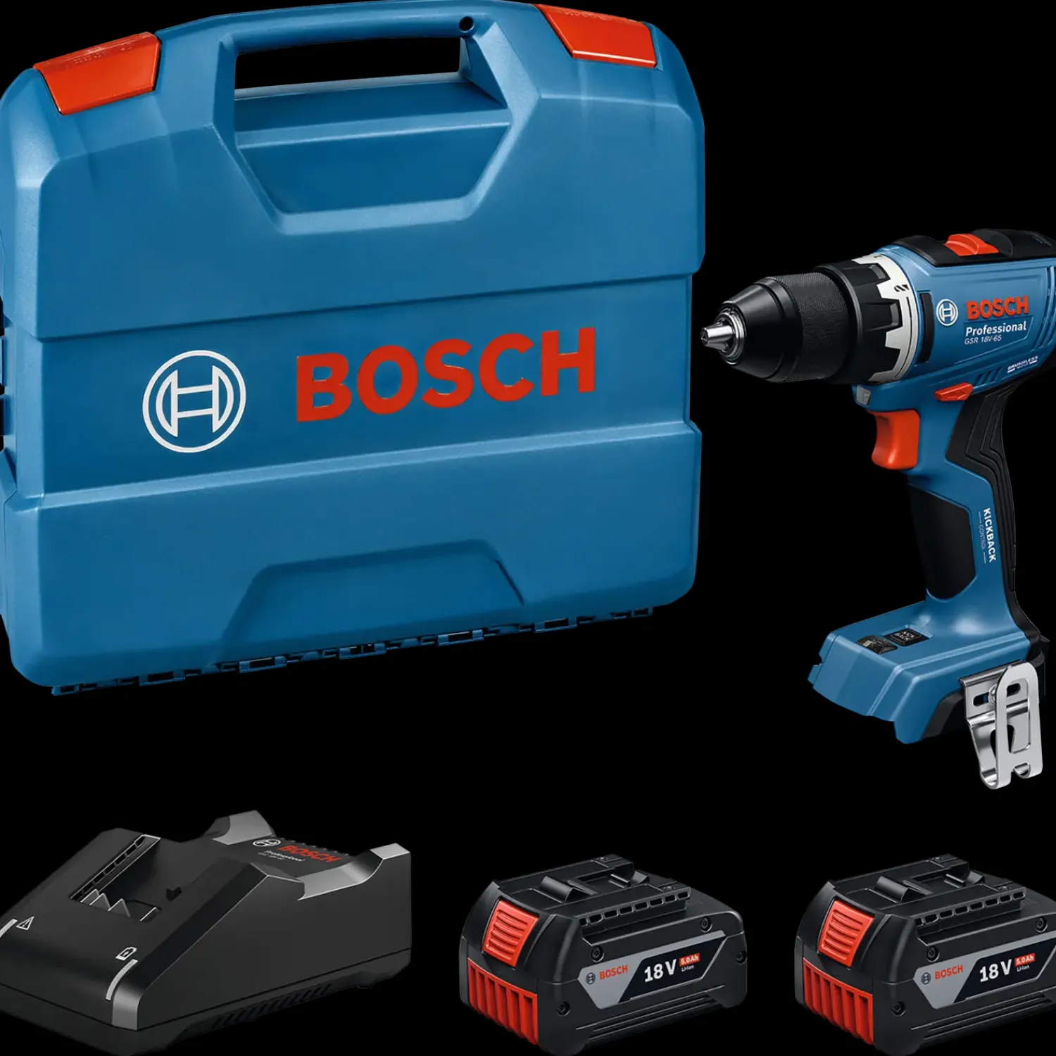 Best Bosch Professional Bosch GSR 18V-65 Professional bore-/skruemaskine 2x5Ah i L-BOXX