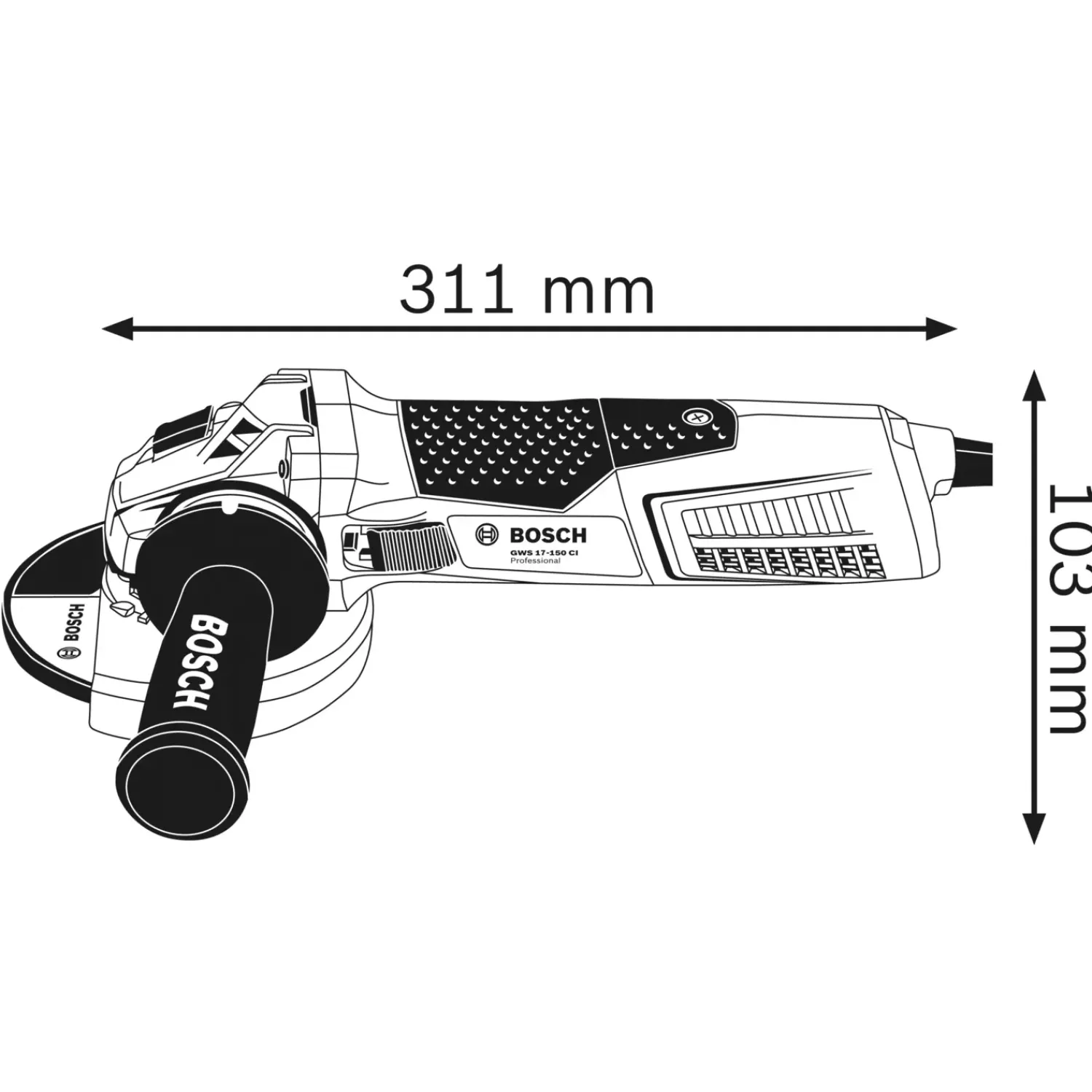 Bosch Professional Vinkelslibere^Bosch GWS 17-150 CI vinkelsliber 1700 W Ø125 mm