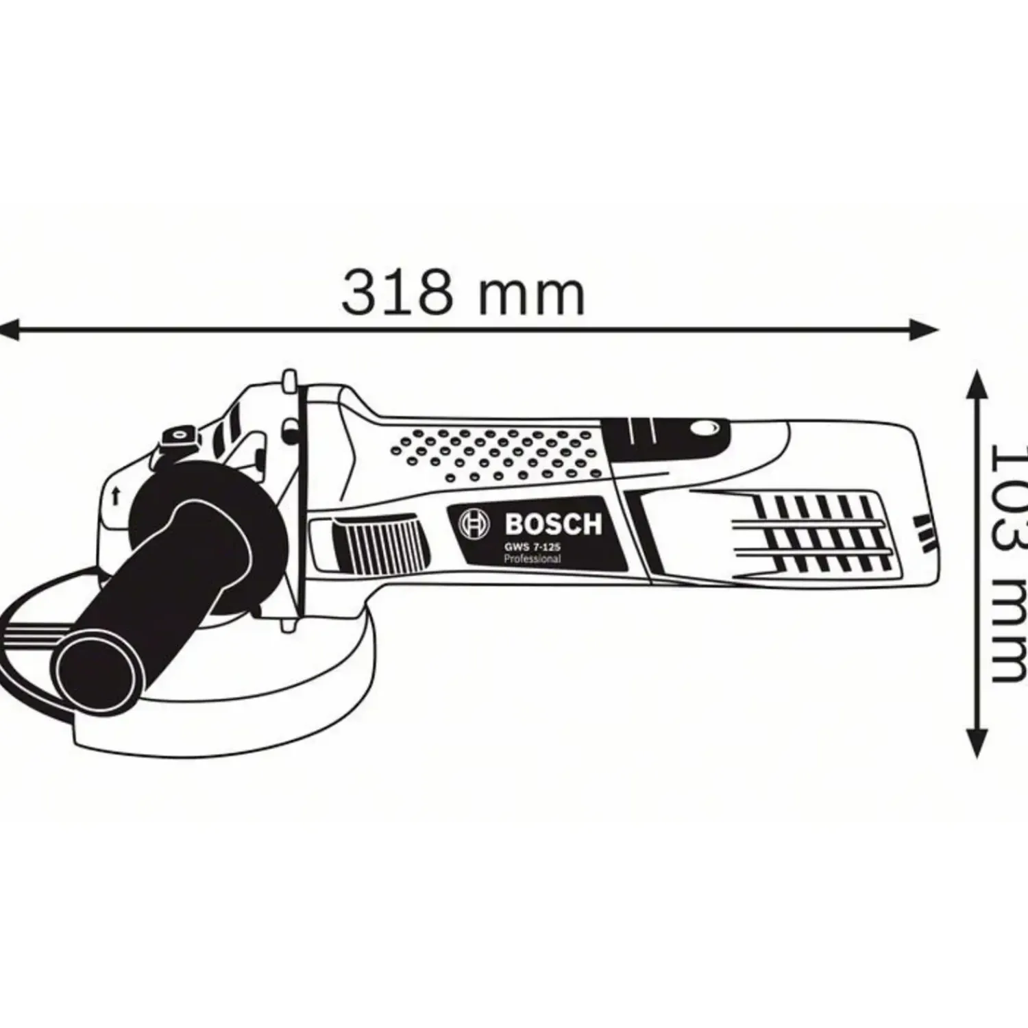 Bosch Professional Vinkelslibere^Bosch GWS 7-125 vinkelsliber Ø125 mm 720 Watt