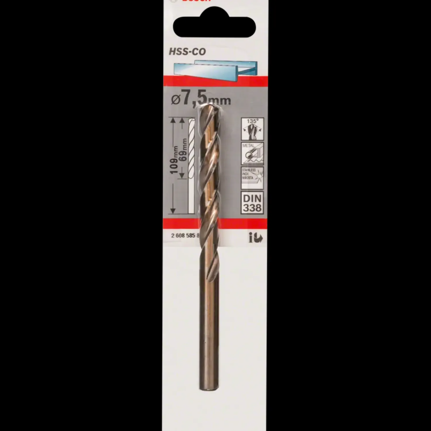 Bor- Og Borsæt^Bosch Metalbor HSS-Co, DIN 338 2x49 mm