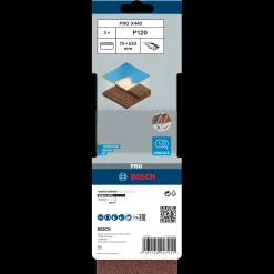 Bosch gør det selv Sliberondeller Og Slibeark^Bosch PRO X440 slibebånd, 75x533 mm, G120, 3 stk.