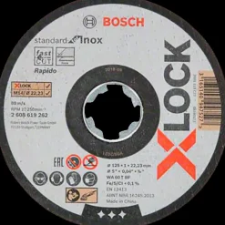 Bosch Professional Klinger Til Vinkelslibere^Bosch X-Lock Standard for Inox skæreskive lige 125x1 mm 10 stk