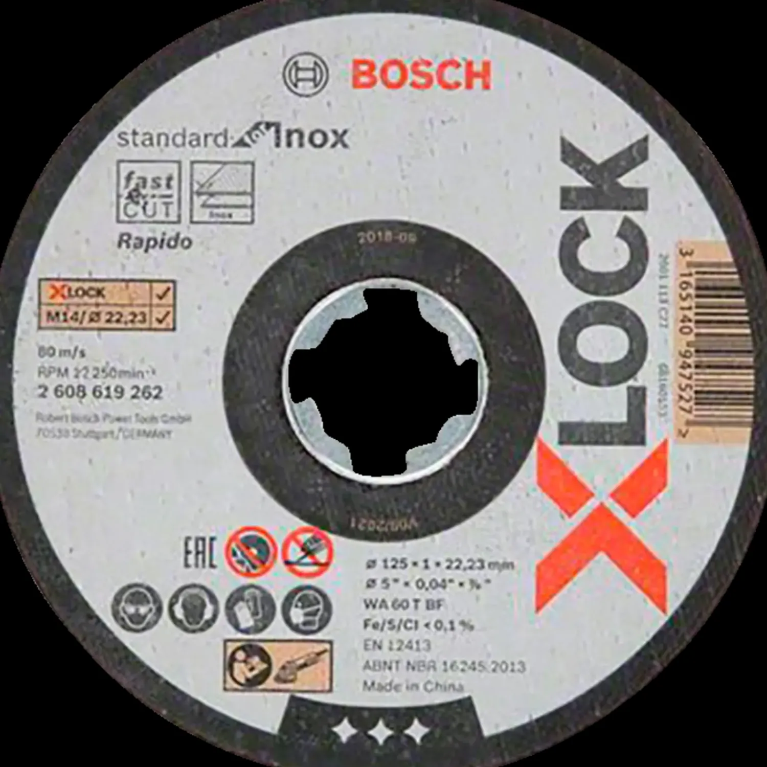 Bosch Professional Klinger Til Vinkelslibere^Bosch X-Lock Standard for Inox skæreskive lige 125x1 mm 10 stk