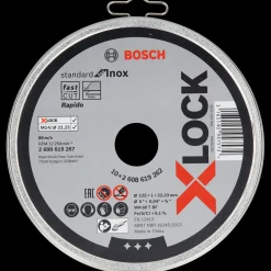 Bosch Professional Klinger Til Vinkelslibere^Bosch X-Lock Standard for Inox skæreskive lige 125x1 mm 10 stk