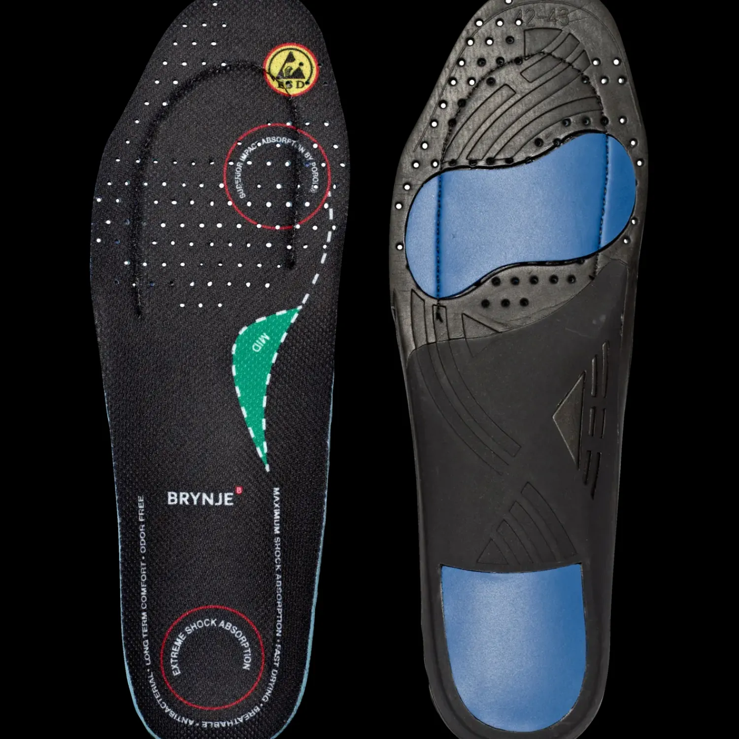 Brynje Skotilbehør^68202 indlægssål str. 40-41 grøn