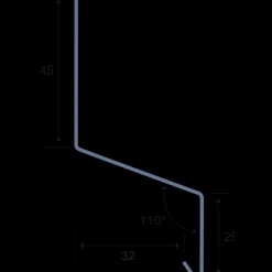 Bygtjek facadeprofil sort 25x20x45x1000 mm