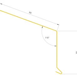 Bygtjek Tilbehør Til Tage Og Tagrender^tagfod 55x80x1000 mm sort alu